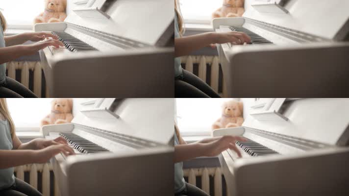 [4K]小女孩弹钢琴