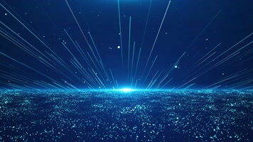 4K大气蓝色粒子光线背景