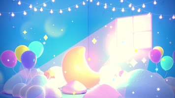 可爱卡通晚安背景