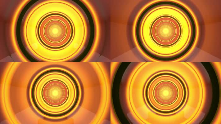 橙色反射时光隧道穿梭