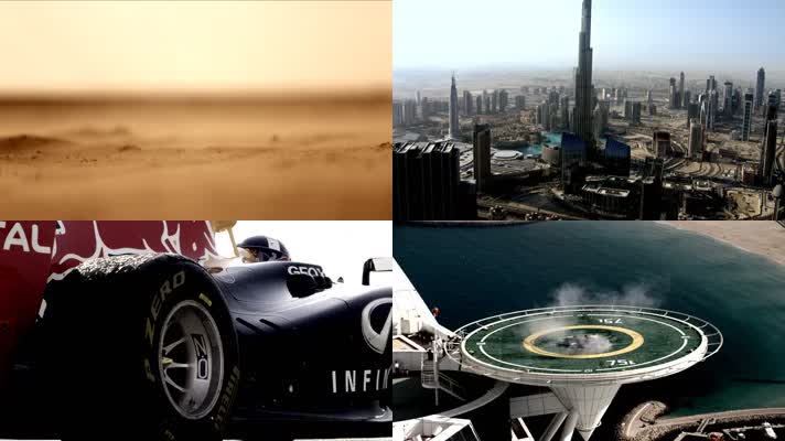 航拍迪拜城市风景
