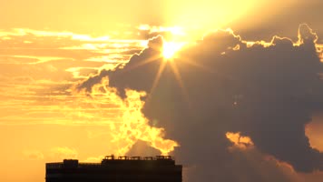 夜幕降临，太阳落山，夕阳西下4k延时视频