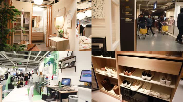 原创实拍家具城购物人群