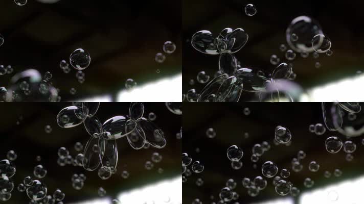 泡泡漂浮的透明气泡