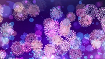 4K唯美彩色梦幻雪花背景