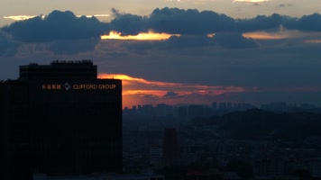 城市夕阳，太阳下山，夕阳西下4k视频素材