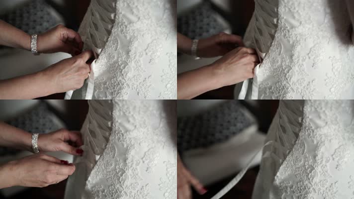 婚礼MV剪辑，新娘穿婚纱空镜