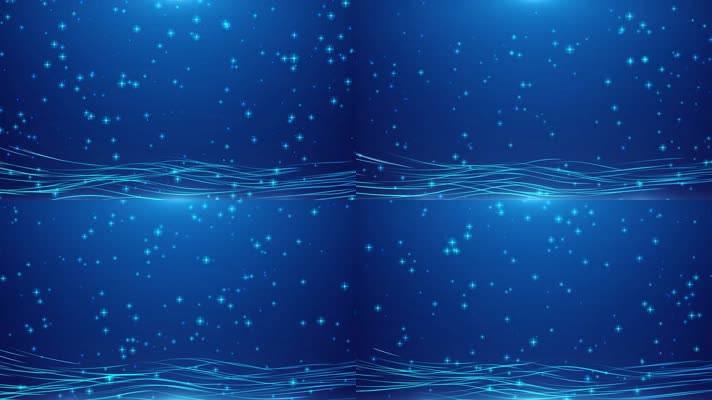 4K蓝色粒子星光背景