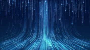 4K蓝色粒子瀑布线条流动