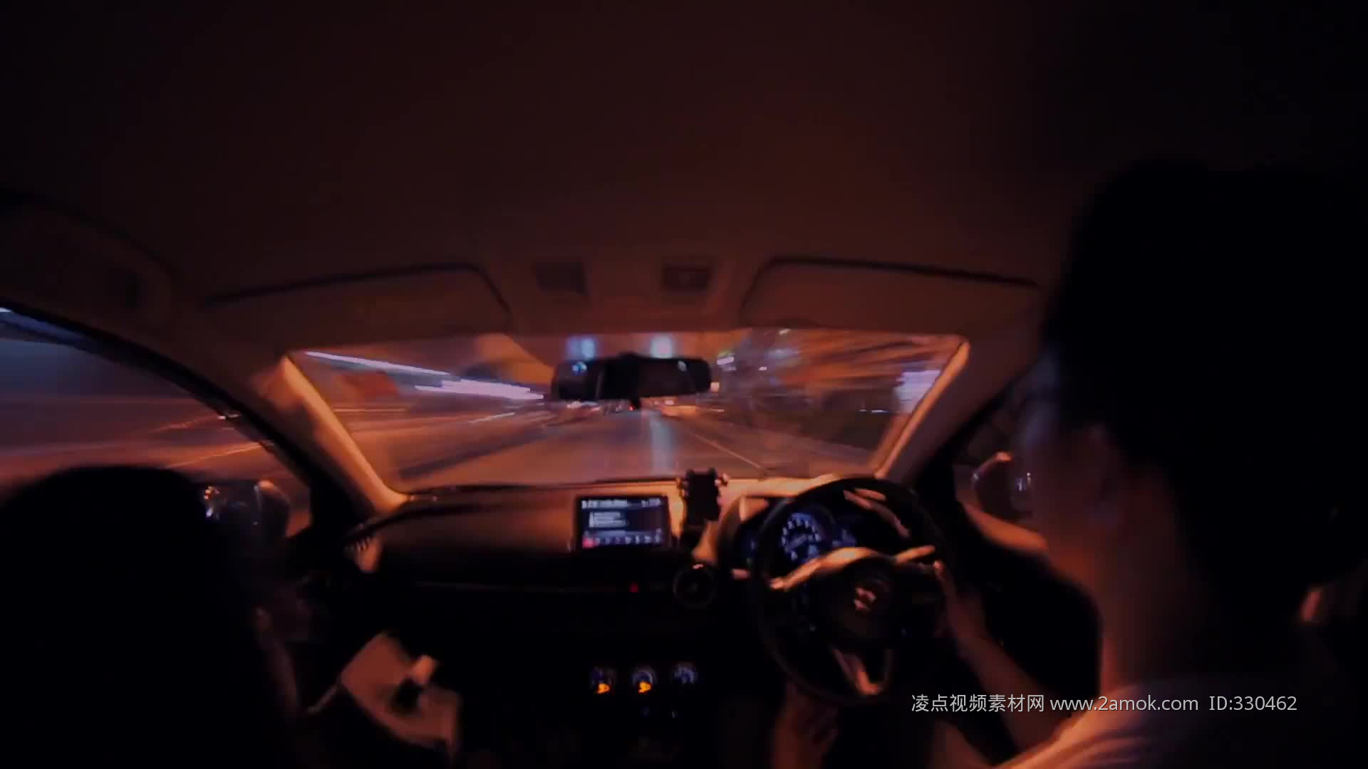 4k实拍第一视角主驾驶位置夜晚开车视频视频特效素材-千库网