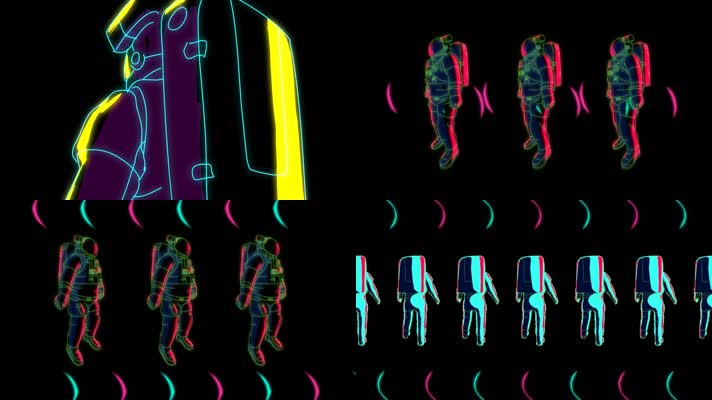 赛博朋克宇航员旋转