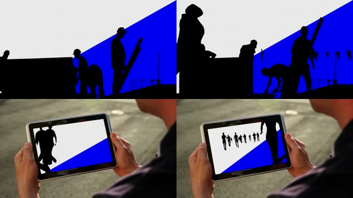 3组透明遮罩人生百态剪影