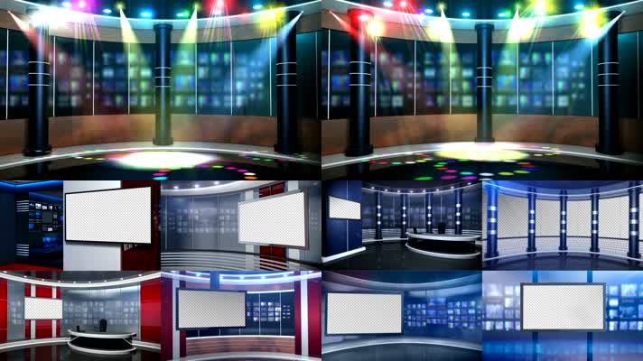 13组透明遮罩主播背景边框