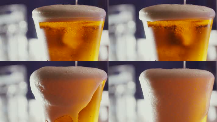 【4K】啤酒泡沫
