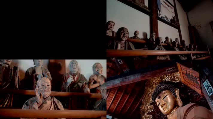 佛教佛寺，庄严肃穆，十八罗汉