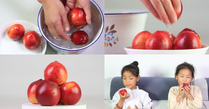 桃子4k 实拍水果