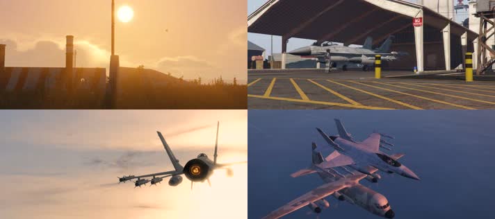 空军基地战斗机动画