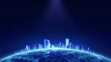 4K地球科技城市落版背景