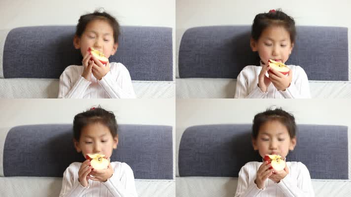 小孩吃苹果预览