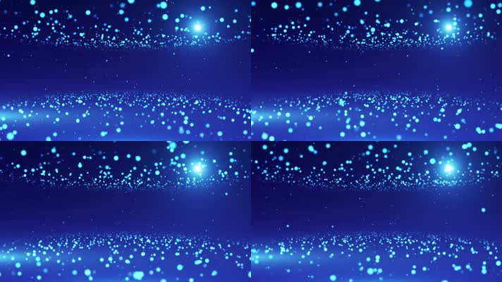 4K梦幻蓝色粒子光斑旋转