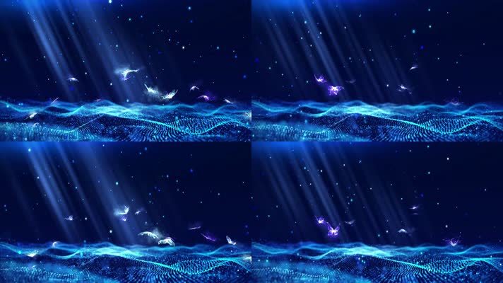 4K粒子梦幻蝴蝶飞舞背景