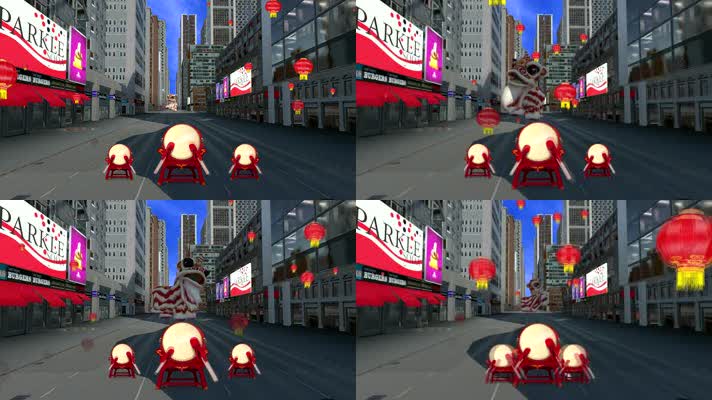 喜庆大街分层素材包