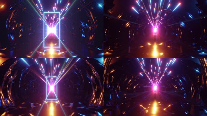 科幻未来赛博朋克隧道穿梭