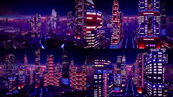 复古迪斯科霓虹城市