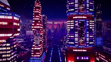 复古迪斯科霓虹城市