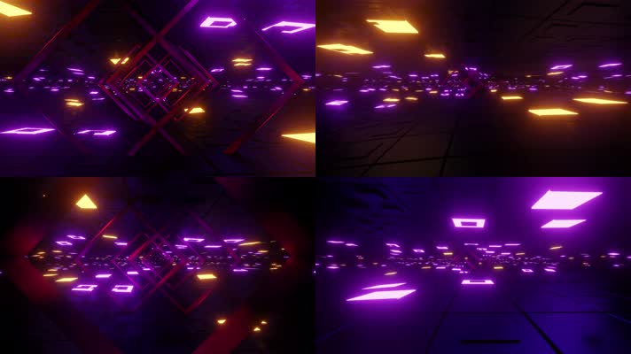 赛博朋克发光隧道