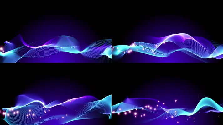 紫色唯美粒子波纹