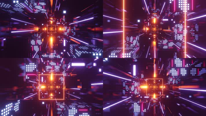 科幻未来赛博朋克隧道穿梭