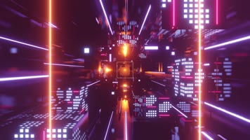 科幻未来赛博朋克隧道穿梭