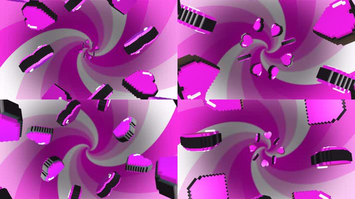 像素动感爱心隧道穿梭