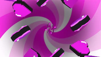 像素动感爱心隧道穿梭