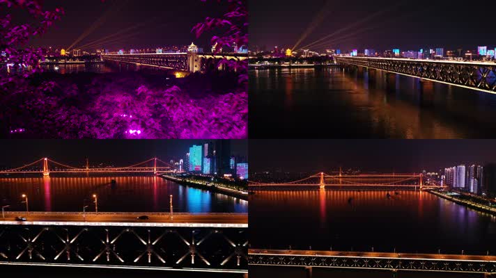 【4K原创】全新角度武汉长江大桥（夜景）