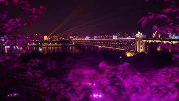【4K原创】全新角度武汉长江大桥（夜景）