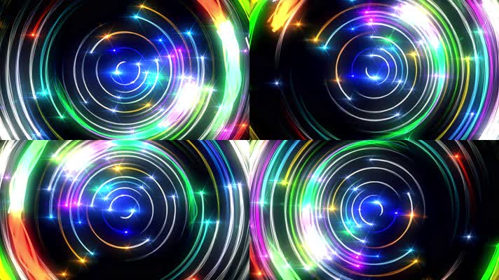 五彩绚丽环形光线霓虹背景02