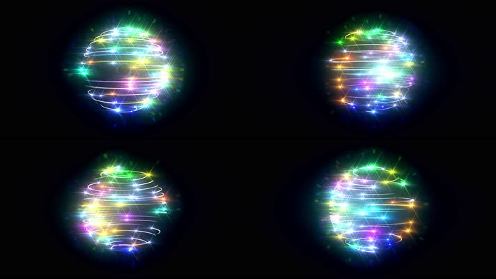 五彩绚丽光线球舞台背景02