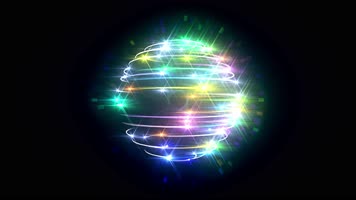 五彩绚丽光线球舞台背景02