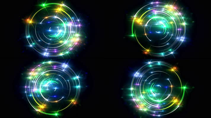 五彩绚丽环形光线霓虹背景01