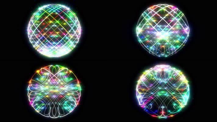 五彩绚丽光线球舞台背景01