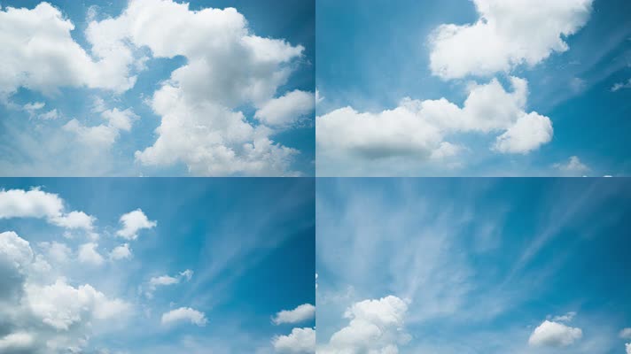 4k原创蓝天白云快速变化延时摄影素材