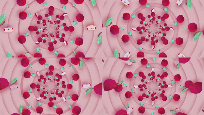 卡通苹果隧道穿梭