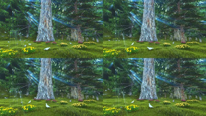 森林树林延时三维动画