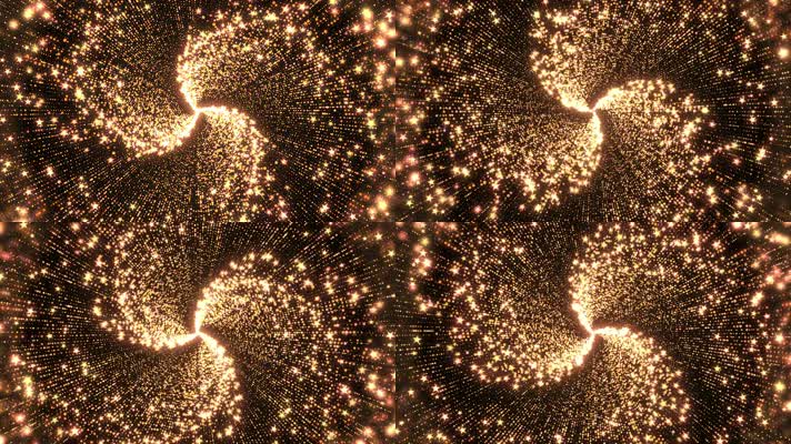 金色星光闪烁扭曲漩涡背景