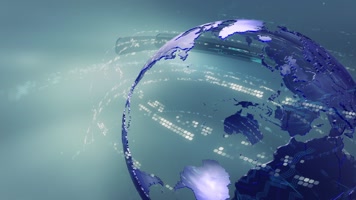 粒子网格地球科技背景HUD