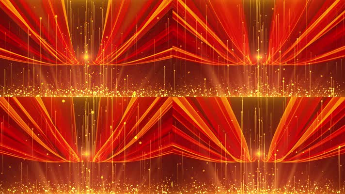 4K红色粒子红绸