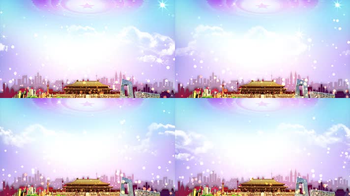 4K蓝天白云大气党政背景