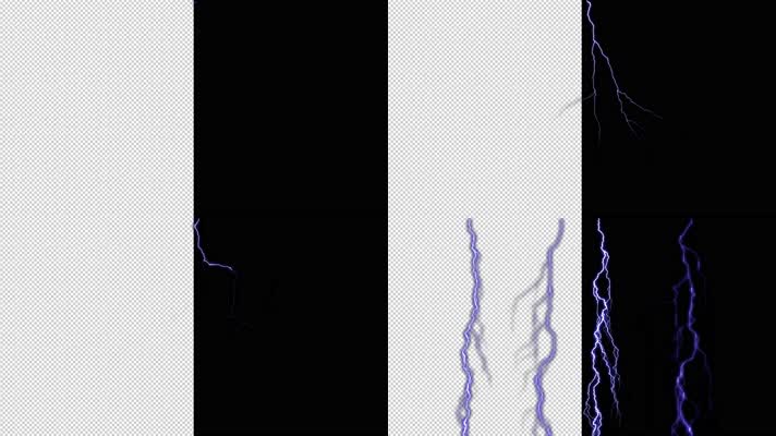 35款4K透明通道闪电
